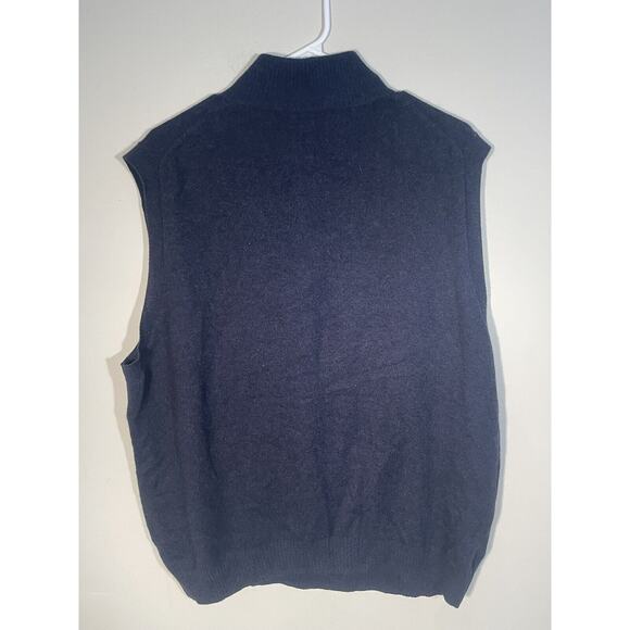 Glen Lyon Men's Cashmere Sweater Vest 1/2 Zip Navy XXL - Picture 7 of 7